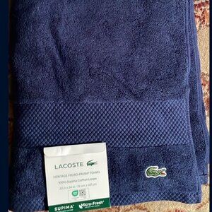 New! Lacoste Heritage Micro Fresh Towel Supima Cotton 30x54"